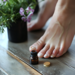 Applying organic castor oil on toenail fungus
